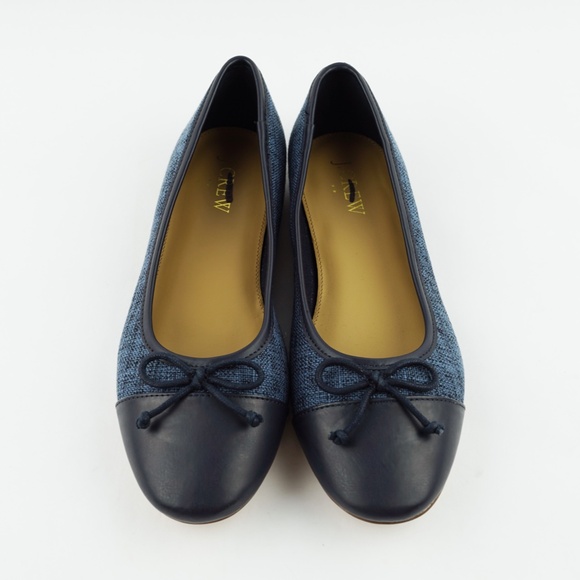 New J.CREW Size 6 Tweed Ballet Flats in Indigo $118 BY320 - Picture 3 of 5
